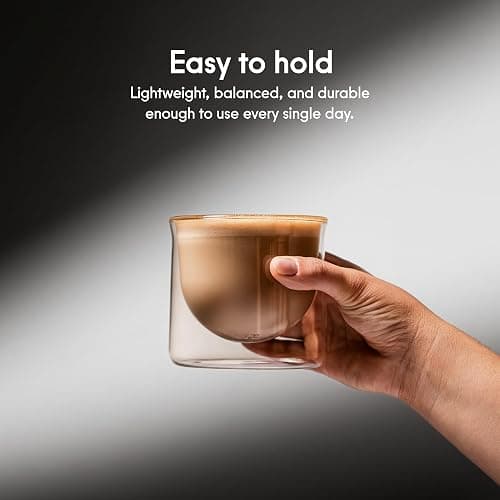 FLUR Latte XL Glasses (Set of 2) Perfect for Lattes, Latte Art, Iced Lattes & Milk Drinks – Double-Walled Borosilicate Glass – Handmade, Lightweight & Durable – 10oz (Amber) thumbnail 5