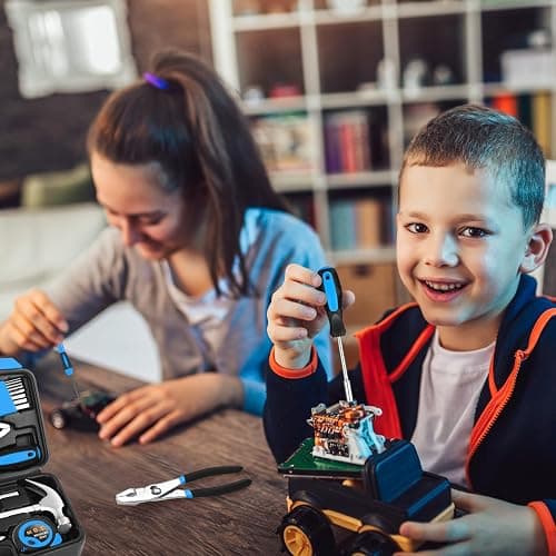 39 Piece Basic Home Tool Set Household Tool Set General Repair Small Hand Tool Kit in Toolbox Storage Case for Home Garage Office College Dormitory Use, Blue - Blue thumbnail 5