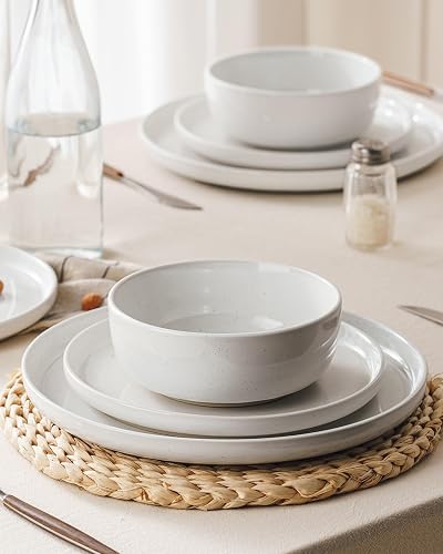 Famiware Milkyway Dinnerware Sets, 24 Piece Dish Set, Plates and Bowls Sets for 8, White thumbnail 2