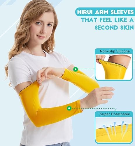 HiRui Arm Compression Sleeves for Men Women Youth, UV Protection 20-30mmHG Support Tattoo Cover, Breathable Moisture-Wicking thumbnail 2