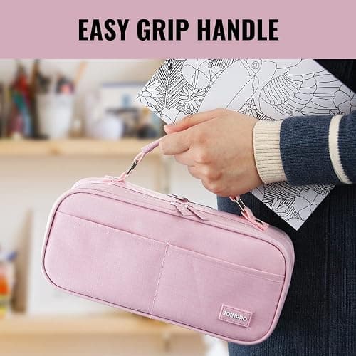JOINPRO Pencil Case, Large Capacity Pencil Case Organizer; Double Zipper Storage Bag; Big Pencil Pouch for College School Office Teen Girl Boy Men Women Adult thumbnail 6