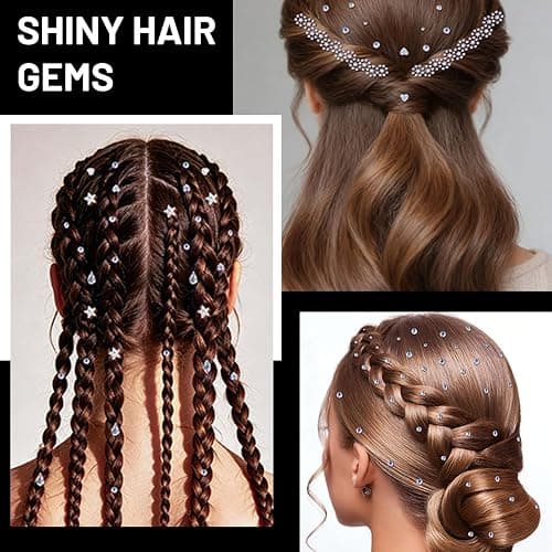 Glamoreal 1642Pcs strass auto-adhésifs pour visage et yeux – 6 designs pour cheveux et corps ; à coller pour maquillage femme, nail art, bricolage DIY et décorations de festival thumbnail 6
