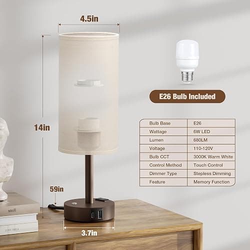 Touch Bedside Table Lamp thumbnail 6
