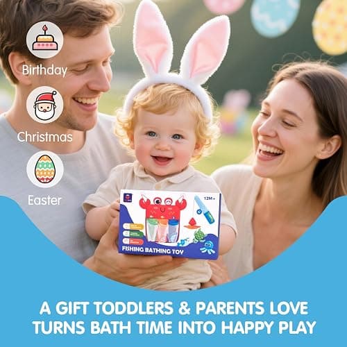 hahaland Bath Toys for Toddlers 1-3, Montessori Fishing Bath Toy Set, Soft Bathtub Fishing Game with 6 Colorful Ocean Animals & Fishing Pole, 1 2 Year Old Baby Water Pool Toys with Suction Storage Bag thumbnail 9