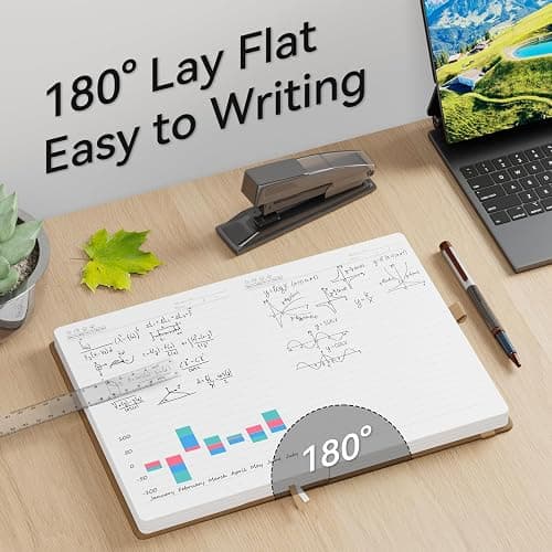 NORDUN Notebook A5 360 Pages,Lined Notebooks with Sticky Notes&Inner Pocket,100gsm Thick Paper Journals Notebook for Women Men Writing School,Office,Travel,14.5 x 21cm - Brown thumbnail 4