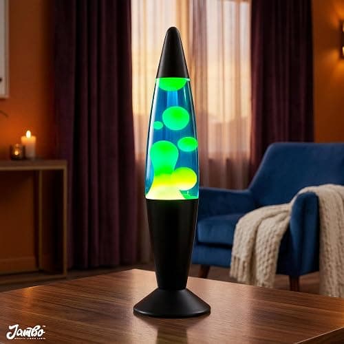 JAMBO 16" Beautiful Lamp- Blue with Yellow/Green Wax, Relaxing Liquid Lamp for Living Room Office Bedroom Adults Teens Kids, Magma Light, Night Light Nightlight, Home Decor thumbnail 7