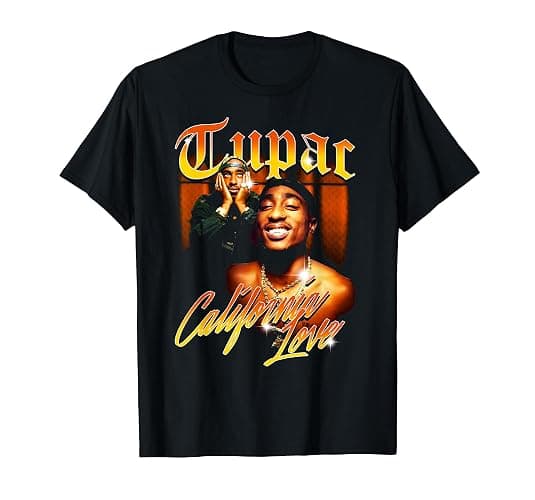 Official Tupac Love Vintage California T-Shirt, Black - Image 1