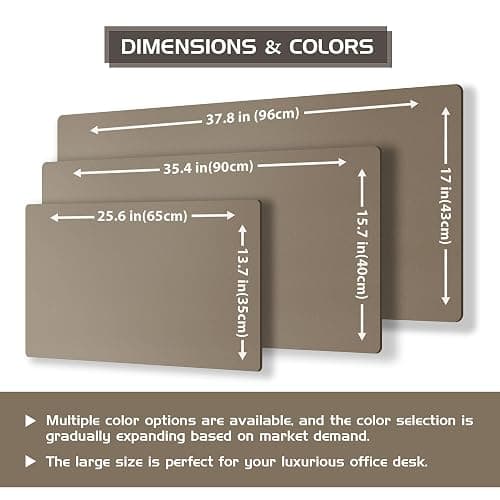 Aothia Dual-Sided Desk Mat - Leather & Cork Desk Protector, Large Mouse Pad & Writing Pad for Office/Home, Coffee (25.6"x13.7") thumbnail 3