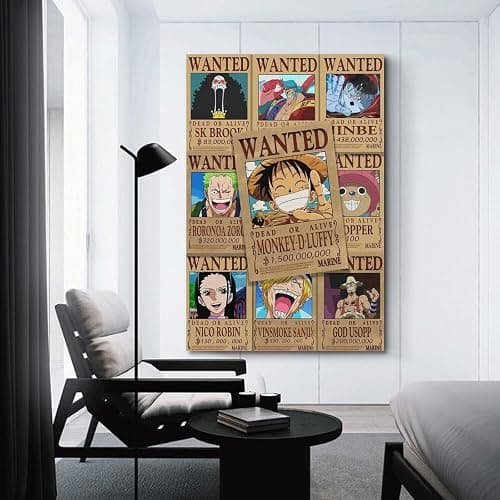 NRCKMIHRAE One Piece Wanted Poster Poster Decorative Painting Canvas Wall Posters And Art Picture Print Modern Family Bedroom Decor Posters 08x12inch(20x30cm) thumbnail 3