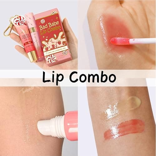 Lip Conditioner & Lip Oil Set,Moisturizing Lip Care Set,Hydrating Lip Balm Set for Dry & Chapped Lips,Day & Night LipGloss Balm Kit,Gifts for Teenager Girl (Strawberry) thumbnail 5