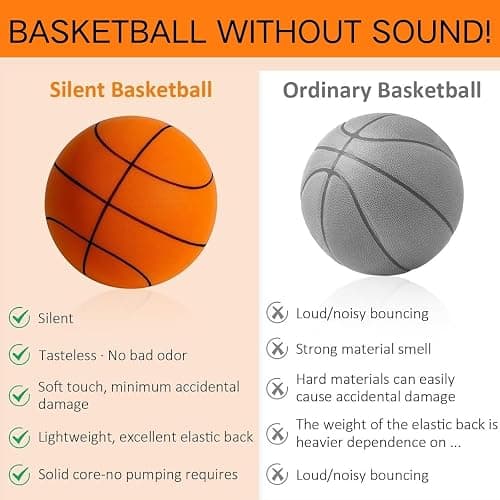 YUEOL Silent Basketball Size 7 (29.5") - Upgraded Version Quiet Foam Basketball Indoor Training Ball, Highly Bounce Quiet Foam Ball,Indoor Training and Without Noise thumbnail 6