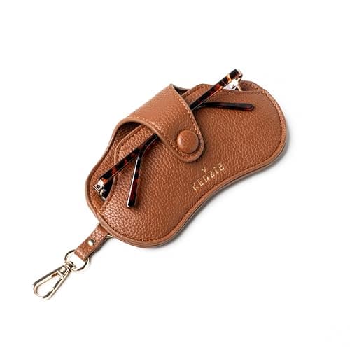 KEDZIE Eclipse Eyewear Case Unisex Vegan Leather Eyeglass Case Pouch with Snap Closure - Image 1