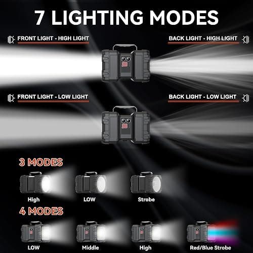 AlpsWolf Spotlight Flashlight Rechargeable, High Lumens LED Flashlights | 10000mAh 1200LM High Powered Flashlight, 20H Runtime, USB Phone Charging - Camping, Hurricane, Power Outages, Emergencies thumbnail 4