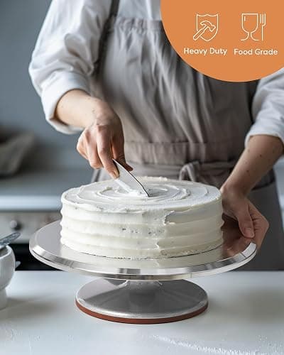 Kootek Aluminium Alloy Revolving Cake Stand 12 Inch Rotating Cake Turntable for Cake, Cupcake Decorating Supplies thumbnail 6