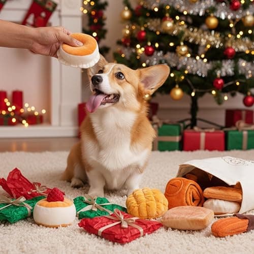 Nocciola 10 PC Dog Squeak Toys - Bread Puppy Toys with Grocery Bag to Keep Them Busy, Small Dog Toys for Boredom, Durable Snuffle Dog Toys for Small Medium Breeds Christmas Stocking Stuffers thumbnail 2
