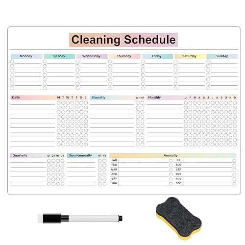 Cleaning Checklist Dry Erase Magnetic Whiteboard for Refrigerator,Daily Weekly and Monthly Checklist Planner and Household Chore-Cleaning Schedules and Checklists (Style New) - Image 1