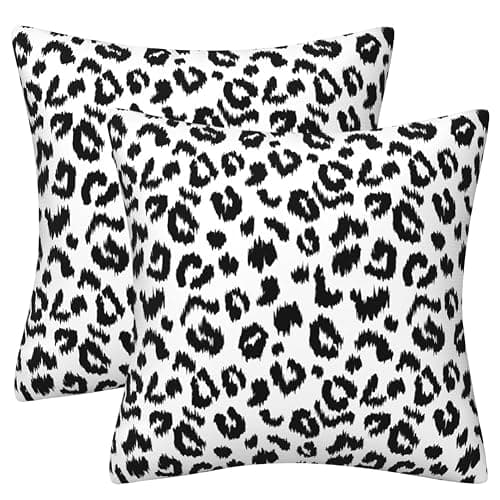 JynxtoyZeal Housses d'oreiller À Motif Léopard, 2pcs Housses de Coussin carrées décoratives Modernes, pour Canapé Maison Salon Chambre Décoration- 45x 45cm - Image 1