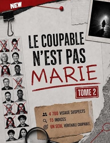 Le coupable n'est pas Marie - Tome 2: 4 700 suspects, 15 indices, 1 coupable | Livre-jeu d'enquête : énigmes visuelles, observation et déduction logique pour adultes et ados - Image 1