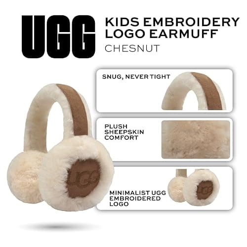 UGG Kids Earmuff with Plush Sheepskin Comfort, Snug Fit Headband - Minimalist Embroidered Logo - Warm Cold Weather Wear thumbnail 8