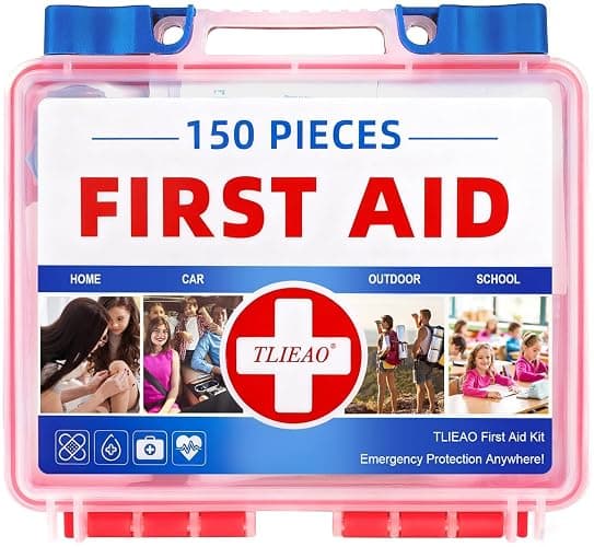TLIEAO Mini First Aid Kit - 150 Pieces Emergency Medical Kit for Home, Car, Travel, Camping, Truck, Hiking, Sports, Office, Vehicle & Outdoor Emergencies - Image 1