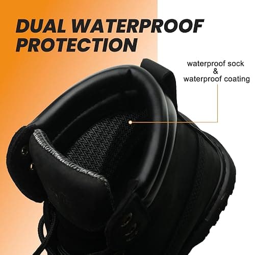 SAFETY LOONG Work Boots for Men Waterproof Soft Toe Non Slip Comfortable Leather Workboots thumbnail 4