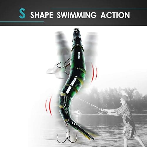 TRUSCEND Swimmax Easy Catch Fishing Lures with BKK Hooks, Wiggling, Vibrating, Rattling and Gurgling for More Bite, Heavy-Duty Dyneema Fiber Jointed Swimbaits for Bass, Trout, Walleye, Crappie, Pike thumbnail 2
