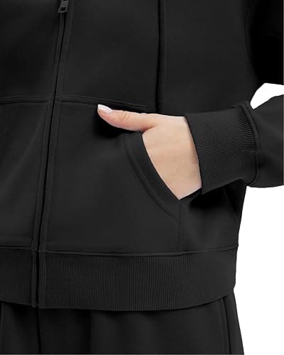 SUUKSESS Womens 2 Piece Sweatsuits Outfits Zip Up Hoodie Tracksuit Straight Wide Leg Sweatpant Lounge Matching Sets thumbnail 4
