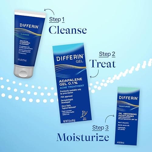 Differin Acne Treatment Gel, 90 Day Supply, Retinoid Treatment for Face with 0.1% Adapalene, Gentle Skin Care for Acne Prone Sensitive Skin, 45g Pump (Packaging May Vary) thumbnail 7