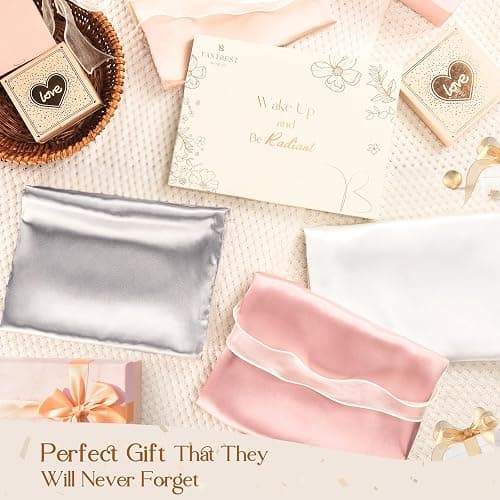 Yanibest Satin Pillowcase, Silk Pillow Cases for Hair and Skin with Zipper, Standard Pillow Cases Set of 2 for 20"x26", Exquisite Packaging for Women Men thumbnail 2