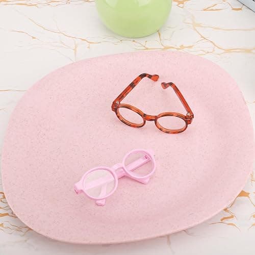 BOXOB 4pcs Doll Glasses, 4 Colors Plastic Doll Dress up Eyeglasses Toy Glasses Costume Accessories Compatible with 5.12 Inch thumbnail 3