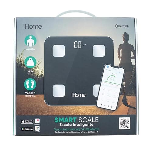 iHome Digital Bluetooth Smart Scale for Body Weight, Weight Scale, Including BMI, Body Fat, Muscle Mass, Batteries Included (Black Smart Bluetooth) thumbnail 6