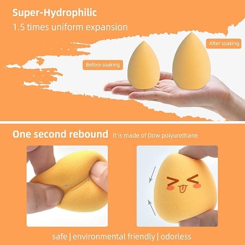COSTICA Makeup Sponge Set Blender, Beauty Sponge Makeup Blender Flawless for Liquid - Multi Colored 8 pcs Exquisite Packeged thumbnail 2