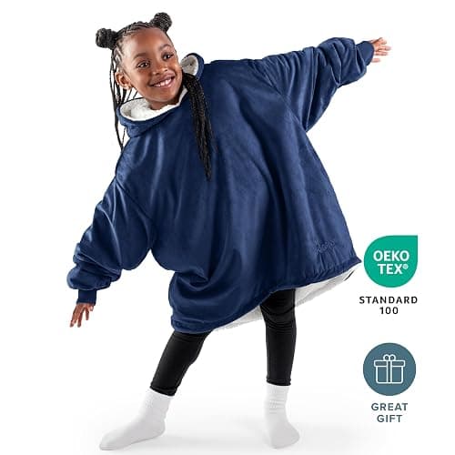 Bare Home Wearable Blanket Hoodie - Soft Plush Sherpa - Warm and Cozy - Oversized Wearable Blanket - Adult & Kid Sizes thumbnail 4