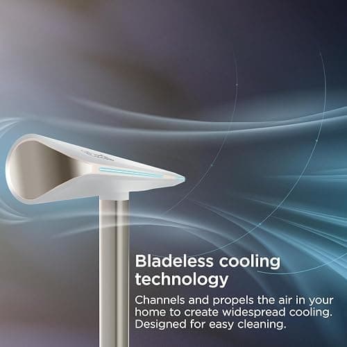 SHARK TurboBlade Fan—Ultra-customizable bladeless tower fan, pivots, twists, oscillates 180°, circulates and propels air, 10 noise levels + 10 speeds, easy to clean, WHITE, UT205(Renewed) thumbnail 3