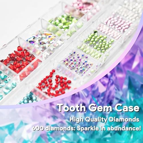 400 Pieces Brilliant Crystal Tooth Gem Kit for DIY Sparkling Smile Jewelry Making Kits thumbnail 3