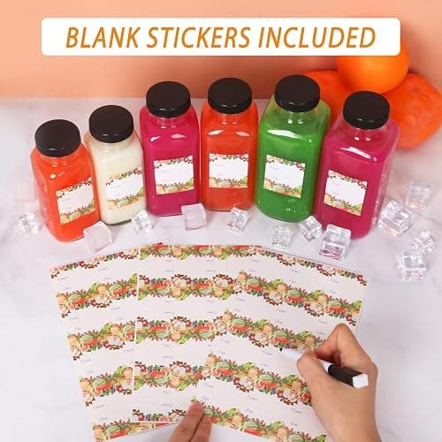 AuroTrends 12 oz Glass Bottles with Lids 3Pack for Juicing, Water, Kombucha - 360ml Portable Juicing Bottles Reusable Glass 12oz (12fl.oz, Set of 3) thumbnail 7