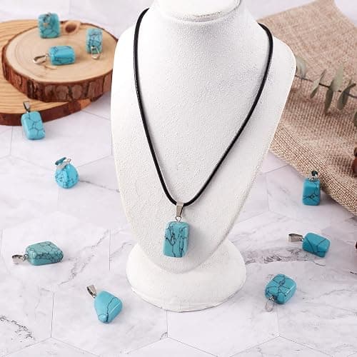 Beadthoven 24pcs Natural Turquoise Pendants Irregular Healing Stone Crystal Chakra Reiki Nugget Tumbled Blue Gemstone Charm Beads for DIY Necklace Jewelry Making thumbnail 3
