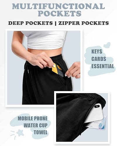 ASIMOON Sweatpants Women with Pockets Loose Lightweight Stretch Yoga Lounge Pants Comfy Drawstring Workout Jogging Pants thumbnail 5