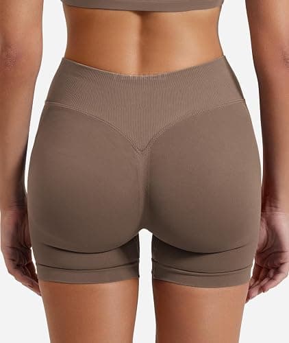 YEOREO SoftHue Women Workout Gym Impact Shorts Hidden Scrunch Butt Lifting 3.6"/4.5"/6" Seamless Shorts - 3.6" Inseam - Small - Brown thumbnail 2