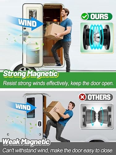 PAMASE Strong Magnetic RV Door Holder, 1 Pack | Keep Doors Open in Breeze, Easy to Install, with Adhesives & Screws, Sturdy Catch Stopper for Camper/Trailer RV Accessories thumbnail 7