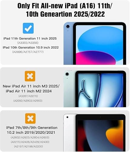 BMOUO for iPad A16 11th/10th Generation Case(11"/10.9" 2025/2022),Navy Blue | iPad 11th 10th Gen Case with Kickstand & Pencil Holder, Heavy Duty Shockproof Protective iPad A16 Case thumbnail 2