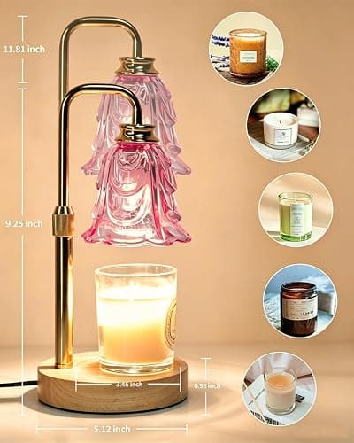 SupBri Pink Candle Warmer Lamp with Timer & Dimmable, Fits Jar Scented Candles, Mothers Day Birthday Gifts for Women Her Mom, House Warming Gift New Home Decor thumbnail 2