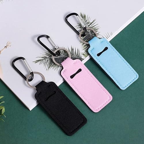 Pengxiaomei 3 Pcs Chapsticks Holder Keychain for Lipstick, Stocking Stuffers for Teen Girls Women Small Christmas Gifts thumbnail 5