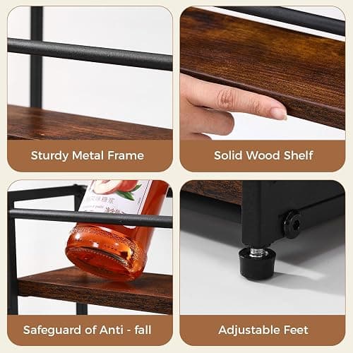 ICOHOT Coffee Syrup Rack Organizer, 3-Tier 12 Syrup Bottles Holder Stand for Coffee Bar, Liquor Bottle Display Shelf Bar Shelf Stand Countertop Rack for Syrup, Wine, Spice thumbnail 6
