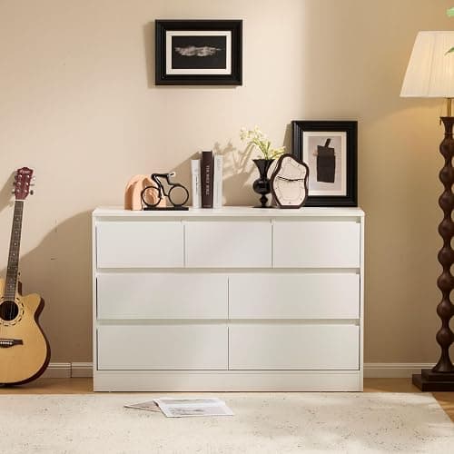 Karl home Dresser for Bedroom, Wood Dressers with 4/6 Drawers, Chest of Drawers (White, 7 Drawer) thumbnail 2