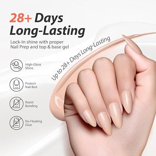 Makartt Ultra-Pigmented Gel Nail Polish Nude 15ml, One N'Done Nude Gel Polish One-Coat High-Gloss Ceramic Shine, Salon-Grade UV Nail Art Manicure DIY Salon Home - Barely There thumbnail 7