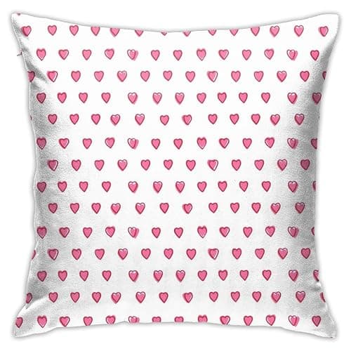 KNoRRS 18x18 Pink Throw Pillow Covers with Zipper - Decorative Square Roller Cushion Rabbit Cases for Sofa and Bedroom, Preppy2, 79998 - Image 1