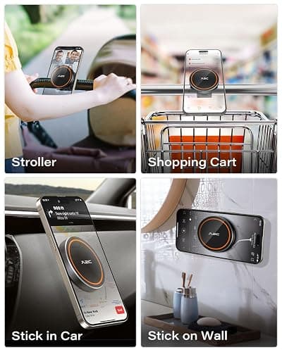 A2C Gym Fitness Phone Mount for MagSafe - 17 N54 Strong Magnets Stable and Secure Phone Mount with Adjustable Strap, Compatible with Gym Equipment, Stroller, Shopping Cart, Exercise Bikes thumbnail 4