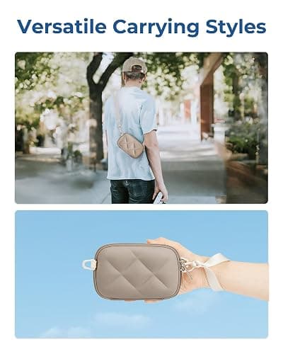 BAGSMART Digital Camera Case, Protective & Lightweight Camera Case with 2 Carrying Ways, Waterproof & Shockproof Small Camera Bag for Canon PowerShot G7X Mark II/III/Sony DSCW800/DSCW830 - Camel thumbnail 8