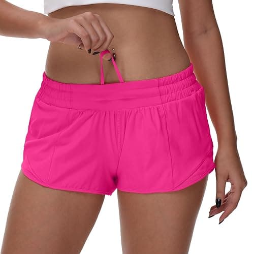 MCEDAR Women's Running Shorts Low Waisted 2.5"，Lightweight Active Workout Quick Dry Gym Athletic Sports Shorts Zip Pocket thumbnail 5